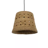 PANIER  Boho Κρεμαστό Φωτιστικό Καμπάνα Μονόφωτο 1 x E27 IP20 Μπεζ Σχοινί - Μ32 x Π32 x Υ30cm