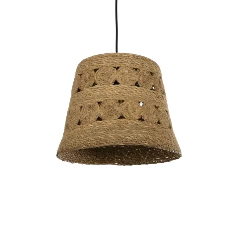 PANIER  Boho Κρεμαστό Φωτιστικό Καμπάνα Μονόφωτο 1 x E27 IP20 Μπεζ Σχοινί - Μ32 x Π32 x Υ30cm