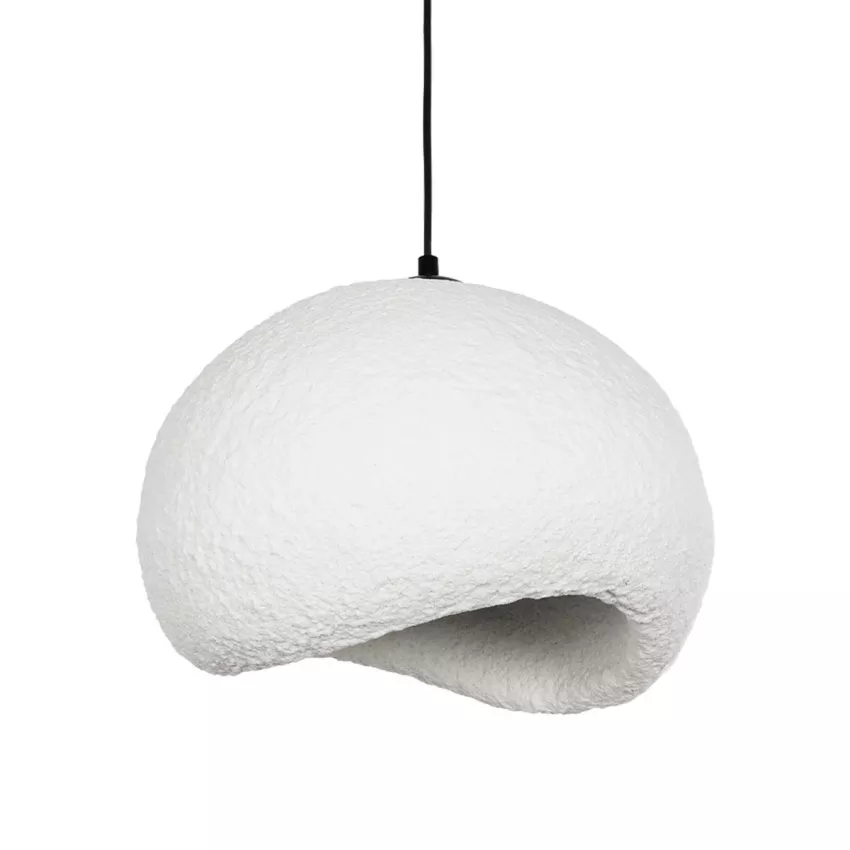 GLOBOSTAR® STONE  Μοντέρνο Κρεμαστό Φωτιστικό Οροφής με Ντουί 1 x E27 AC 220-240V IP20 - Λευκό - Μ31.5 x Π35 x Υ26cm