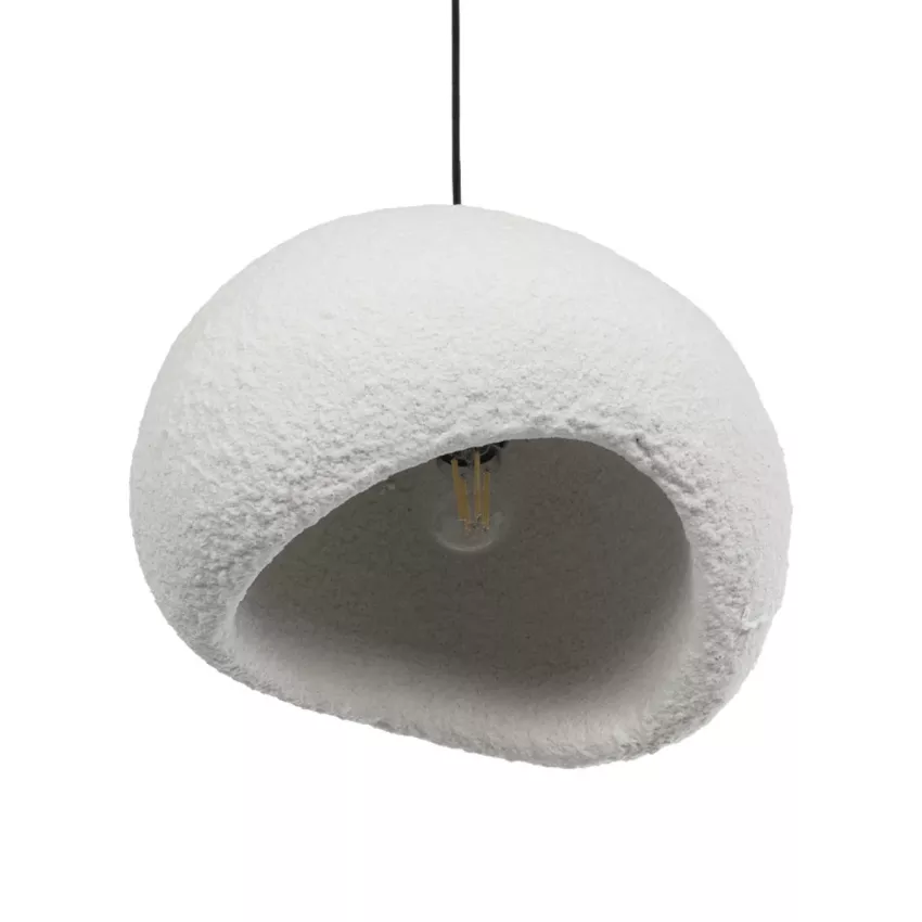 GLOBOSTAR® STONE  Μοντέρνο Κρεμαστό Φωτιστικό Οροφής με Ντουί 1 x E27 AC 220-240V IP20 - Λευκό - Μ31.5 x Π35 x Υ26cm