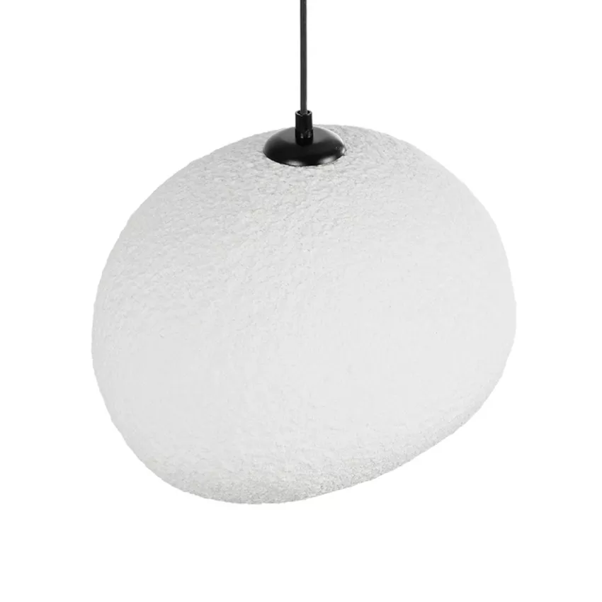 GLOBOSTAR® STONE  Μοντέρνο Κρεμαστό Φωτιστικό Οροφής με Ντουί 1 x E27 AC 220-240V IP20 - Λευκό - Μ31.5 x Π35 x Υ26cm