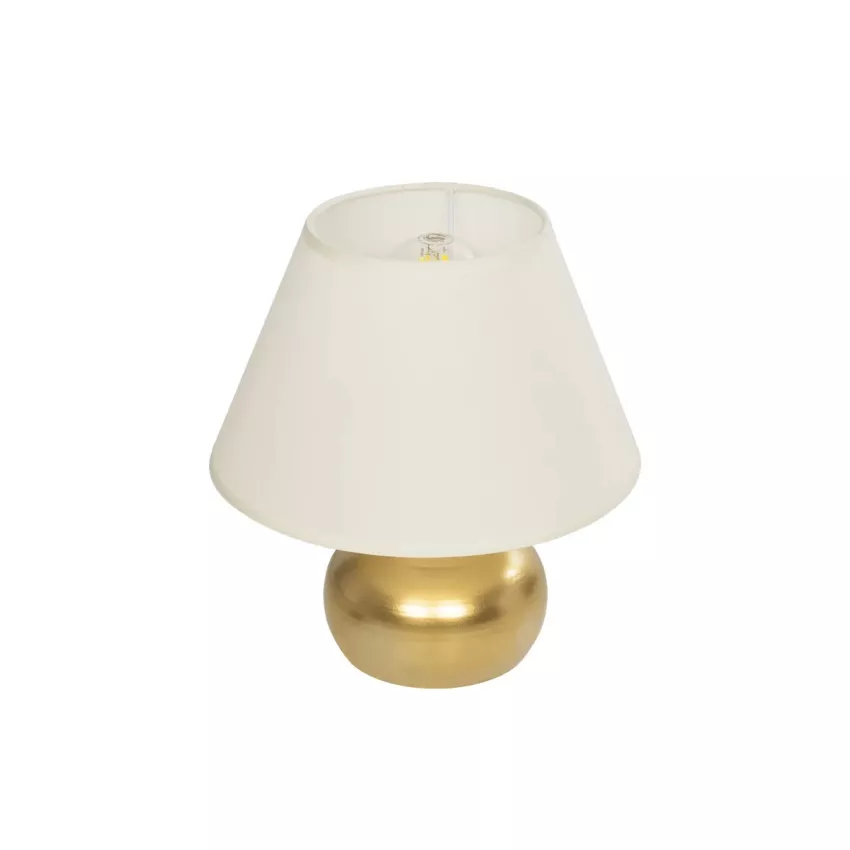 KORG  Μοντέρνο Επιτραπέζιο Φωτιστικό Πορτατίφ Μονόφωτο 1 x E27 AC 220-240V IP20 Μπεζ & Χάλκινο - Μ17 x Π17 x Υ23cm