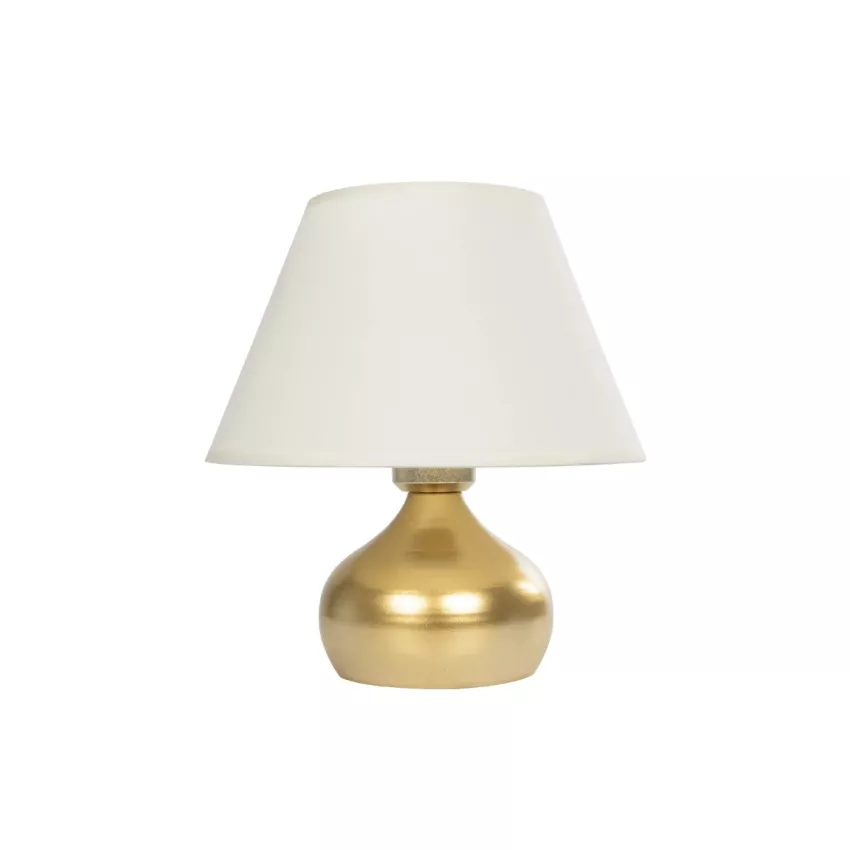 KORG  Μοντέρνο Επιτραπέζιο Φωτιστικό Πορτατίφ Μονόφωτο 1 x E27 AC 220-240V IP20 Μπεζ & Χάλκινο - Μ17 x Π17 x Υ23cm