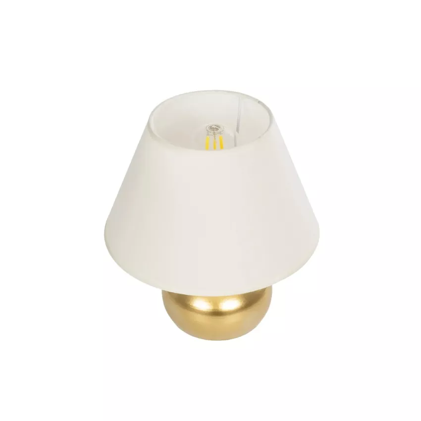 KORG  Μοντέρνο Επιτραπέζιο Φωτιστικό Πορτατίφ Μονόφωτο 1 x E27 AC 220-240V IP20 Μπεζ & Χάλκινο - Μ17 x Π17 x Υ23cm