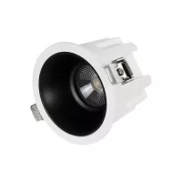 GLOBOSTAR® DUSTY  Χωνευτό Downlight Σποτ LED 12W 1380lm 45° AC 220-240V Αδιάβροχο IP65 Φυσικό Λευκό 4500K - Bridgelux COB Chip & TÜV SÜD Driver - Λευκό & Μαύρο Ματ - Μ8 x Π8 x Υ7.5cm / Q7.5cm