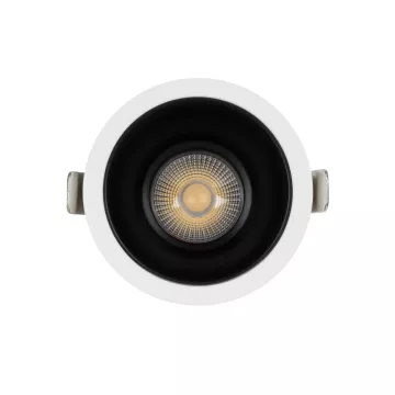 GLOBOSTAR® DUSTY  Χωνευτό Downlight Σποτ LED 12W 1380lm 45° AC 220-240V Αδιάβροχο IP65 Φυσικό Λευκό 4500K - Bridgelux COB Chip & TÜV SÜD Driver - Λευκό & Μαύρο Ματ - Μ8 x Π8 x Υ7.5cm / Q7.5cm