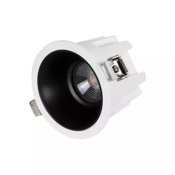GLOBOSTAR® DUSTY  Χωνευτό Downlight Σποτ LED 12W 1320lm 45° AC 220-240V Αδιάβροχο IP65 Θερμό Λευκό 2700K - Bridgelux COB Chip & TÜV SÜD Driver - Λευκό & Μαύρο Ματ - Μ8 x Π8 x Υ7.5cm / Q7.5cm