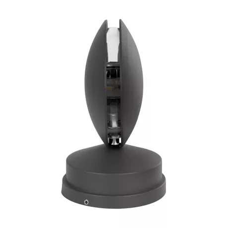 GLOBOSTAR® ZERODA  Μοντέρνο Φωτιστικό Τοίχου - Απλίκα LED 9W 1080lm 3° x 360° AC 220-240V Αδιάβροχο IP65 Ψυχρό Λευκό 6000K - CREE XPE Chip & TÜV SÜD Driver - Γκρι Ανθρακί Ματ - Μ11 x Π10 x Υ16cm
