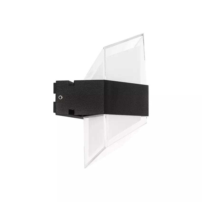 GLOBOSTAR® EMPIRE  Μοντέρνο Φωτιστικό Τοίχου - Απλίκα LED 12W 1200lm 120° AC 220-240V Αδιάβροχο IP65 Θερμό Λευκό 2700K - Bridgelux SMD Chip & TÜV SÜD Driver - Μαύρο Ματ - Μ18.5 x Π17 x Υ10cm