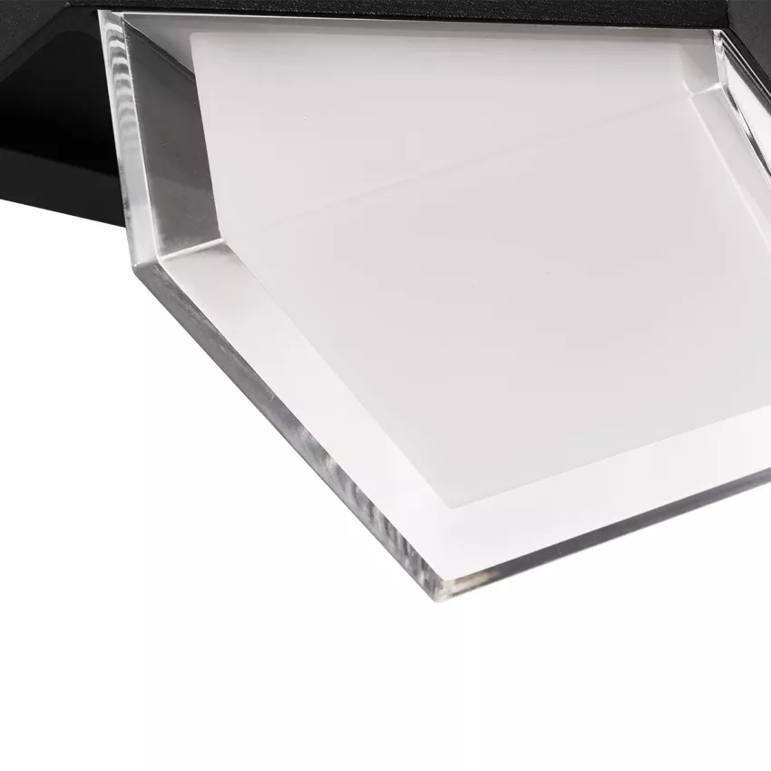 GLOBOSTAR® EMPIRE  Μοντέρνο Φωτιστικό Τοίχου - Απλίκα LED 12W 1200lm 120° AC 220-240V Αδιάβροχο IP65 Θερμό Λευκό 2700K - Bridgelux SMD Chip & TÜV SÜD Driver - Μαύρο Ματ - Μ18.5 x Π17 x Υ10cm