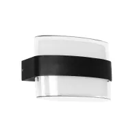 GLOBOSTAR® EMPIRE  Μοντέρνο Φωτιστικό Τοίχου - Απλίκα LED 12W 1260lm 120° AC 220-240V Αδιάβροχο IP65 Φυσικό Λευκό 4500K - Bridgelux SMD Chip & TÜV SÜD Driver - Μαύρο Ματ - Μ18.5 x Π12 x Υ8.5cm