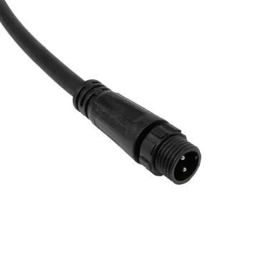GLOBOSTAR® CONNECTOR  2 Pin Καλώδιο/Επέκταση Ι 1 Μέτρου με Είσοδο 1 x Αρσενικό Βύσμα & Έξοδο 1 x Θηλυκό Βύσμα Αδιάβροχο IP68 - Μαύρο - Μ100 x Π2 x Υ2cm