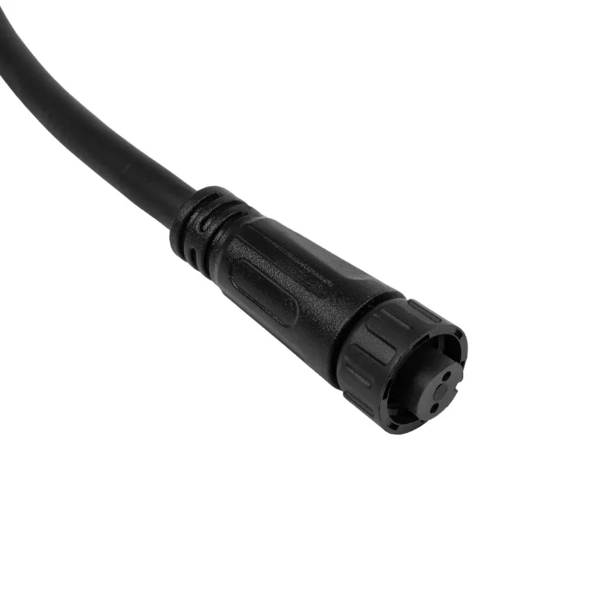 GLOBOSTAR® CONNECTOR  2 Pin Καλώδιο/Επέκταση Ι 1 Μέτρου με Είσοδο 1 x Αρσενικό Βύσμα & Έξοδο 1 x Θηλυκό Βύσμα Αδιάβροχο IP68 - Μαύρο - Μ100 x Π2 x Υ2cm