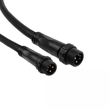 GLOBOSTAR® CONNECTOR  5 Pin Καλώδιο/Επέκταση Τ 1 Μέτρου με Είσοδο 1 x Αρσενικό Βύσμα & Έξοδο 2 x Θηλυκά Βύσματα Αδιάβροχο IP68 - Μαύρο - Μ100 x Π2.5 x Υ2.5cm