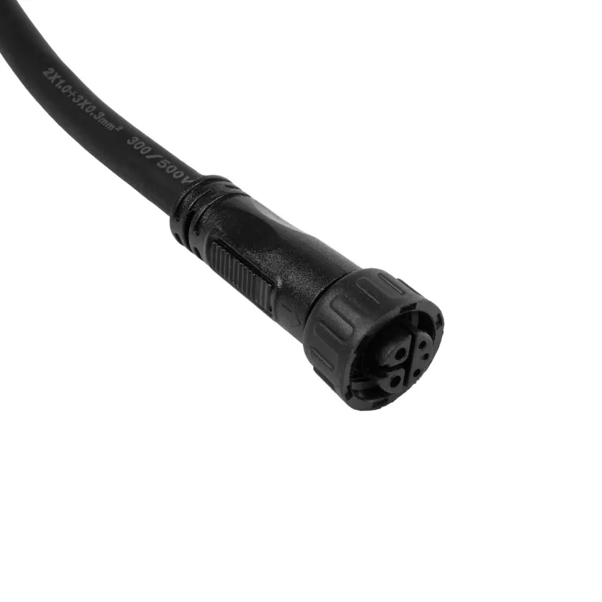 GLOBOSTAR® CONNECTOR  5 Pin Καλώδιο/Επέκταση Τ 1 Μέτρου με Είσοδο 1 x Αρσενικό Βύσμα & Έξοδο 2 x Θηλυκά Βύσματα Αδιάβροχο IP68 - Μαύρο - Μ100 x Π2.5 x Υ2.5cm