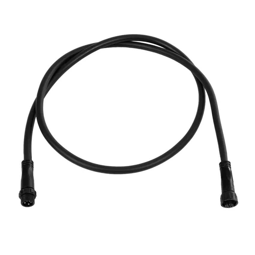 GLOBOSTAR® CONNECTOR  5 Pin Καλώδιο/Επέκταση Ι 1 Μέτρου με Είσοδο 1 x Αρσενικό Βύσμα & Έξοδο 1 x Θηλυκό Βύσμα Αδιάβροχο IP68 - Μαύρο - Μ100 x Π2.5 x Υ2.5cm