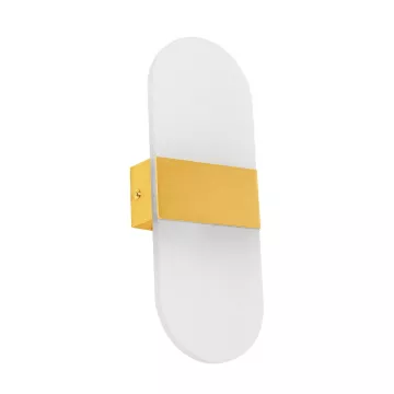 GLOBOSTAR® RARE  Μοντέρνο Φωτιστικό Τοίχου - Απλίκα LED 5W 600lm 180° AC 220-240V IP20 Ρυθμιζόμενο Λευκό CCT με On/Off 2700K/4500K/6000K - Lumileds SMD Chip - Χρυσό Βούρτσας - Μ10 x Π5 x Υ27.5cm