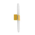 GLOBOSTAR® RARE  Μοντέρνο Φωτιστικό Τοίχου - Απλίκα LED 5W 600lm 180° AC 220-240V IP20 Ρυθμιζόμενο Λευκό CCT με On/Off 2700K/4500K/6000K - Lumileds SMD Chip - Χρυσό Βούρτσας - Μ10 x Π5 x Υ27.5cm