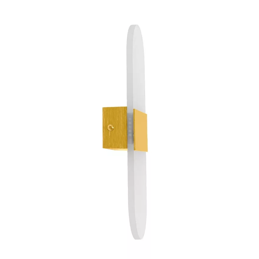 GLOBOSTAR® RARE  Μοντέρνο Φωτιστικό Τοίχου - Απλίκα LED 5W 600lm 180° AC 220-240V IP20 Ρυθμιζόμενο Λευκό CCT με On/Off 2700K/4500K/6000K - Lumileds SMD Chip - Χρυσό Βούρτσας - Μ10 x Π5 x Υ27.5cm
