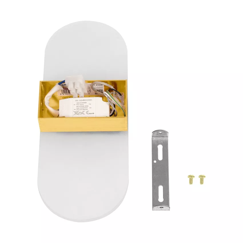 GLOBOSTAR® RARE  Μοντέρνο Φωτιστικό Τοίχου - Απλίκα LED 5W 600lm 180° AC 220-240V IP20 Ρυθμιζόμενο Λευκό CCT με On/Off 2700K/4500K/6000K - Lumileds SMD Chip - Χρυσό Βούρτσας - Μ10 x Π5 x Υ27.5cm