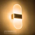 GLOBOSTAR® RARE  Μοντέρνο Φωτιστικό Τοίχου - Απλίκα LED 5W 600lm 180° AC 220-240V IP20 Ρυθμιζόμενο Λευκό CCT με On/Off 2700K/4500K/6000K - Lumileds SMD Chip - Χρυσό Βούρτσας - Μ10 x Π5 x Υ27.5cm