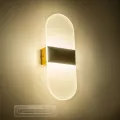 GLOBOSTAR® RARE  Μοντέρνο Φωτιστικό Τοίχου - Απλίκα LED 5W 600lm 180° AC 220-240V IP20 Ρυθμιζόμενο Λευκό CCT με On/Off 2700K/4500K/6000K - Lumileds SMD Chip - Χρυσό Βούρτσας - Μ10 x Π5 x Υ27.5cm