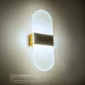 GLOBOSTAR® RARE  Μοντέρνο Φωτιστικό Τοίχου - Απλίκα LED 5W 600lm 180° AC 220-240V IP20 Ρυθμιζόμενο Λευκό CCT με On/Off 2700K/4500K/6000K - Lumileds SMD Chip - Χρυσό Βούρτσας - Μ10 x Π5 x Υ27.5cm