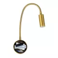 GLOBOSTAR® GOOSE  Μοντέρνο Φωτιστικό Τοίχου - Απλίκα Ξενοδοχείου Reading Light LED 3W 300lm 36° AC 220-240V IP20 Θερμό Λευκό 2700K - CREE XPE Chip & TÜV SÜD Driver - Χρυσό Βούρτσας - Μ6.5 x Π15 xΥ24.5cm