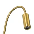 GLOBOSTAR® GOOSE  Μοντέρνο Φωτιστικό Τοίχου - Απλίκα Ξενοδοχείου Reading Light LED 3W 300lm 36° AC 220-240V IP20 Θερμό Λευκό 2700K - CREE XPE Chip & TÜV SÜD Driver - Χρυσό Βούρτσας - Μ6.5 x Π15 xΥ24.5cm