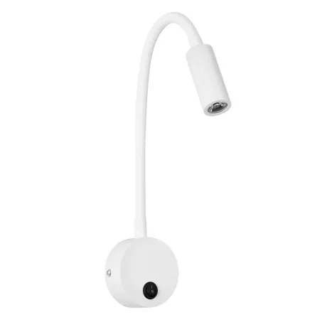 GLOBOSTAR® GOOSE  Μοντέρνο Φωτιστικό Τοίχου - Απλίκα Ξενοδοχείου Reading Light LED 3W 300lm 36° AC 220-240V IP20 Θερμό Λευκό 2700K - CREE XPE Chip & TÜV SÜD Driver - Λευκό Ματ - Μ6.5 x Π15 x Υ24.5cm