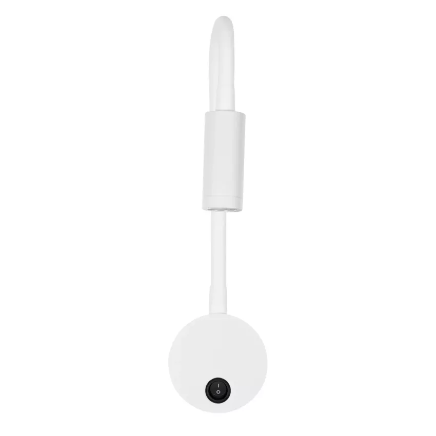 GLOBOSTAR® GOOSE  Μοντέρνο Φωτιστικό Τοίχου - Απλίκα Ξενοδοχείου Reading Light LED 3W 300lm 36° AC 220-240V IP20 Θερμό Λευκό 2700K - CREE XPE Chip & TÜV SÜD Driver - Λευκό Ματ - Μ6.5 x Π15 x Υ24.5cm