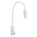 GLOBOSTAR® GOOSE  Μοντέρνο Φωτιστικό Τοίχου - Απλίκα Ξενοδοχείου Reading Light LED 3W 300lm 36° AC 220-240V IP20 Θερμό Λευκό 2700K - CREE XPE Chip & TÜV SÜD Driver - Λευκό Ματ - Μ6.5 x Π15 x Υ24.5cm