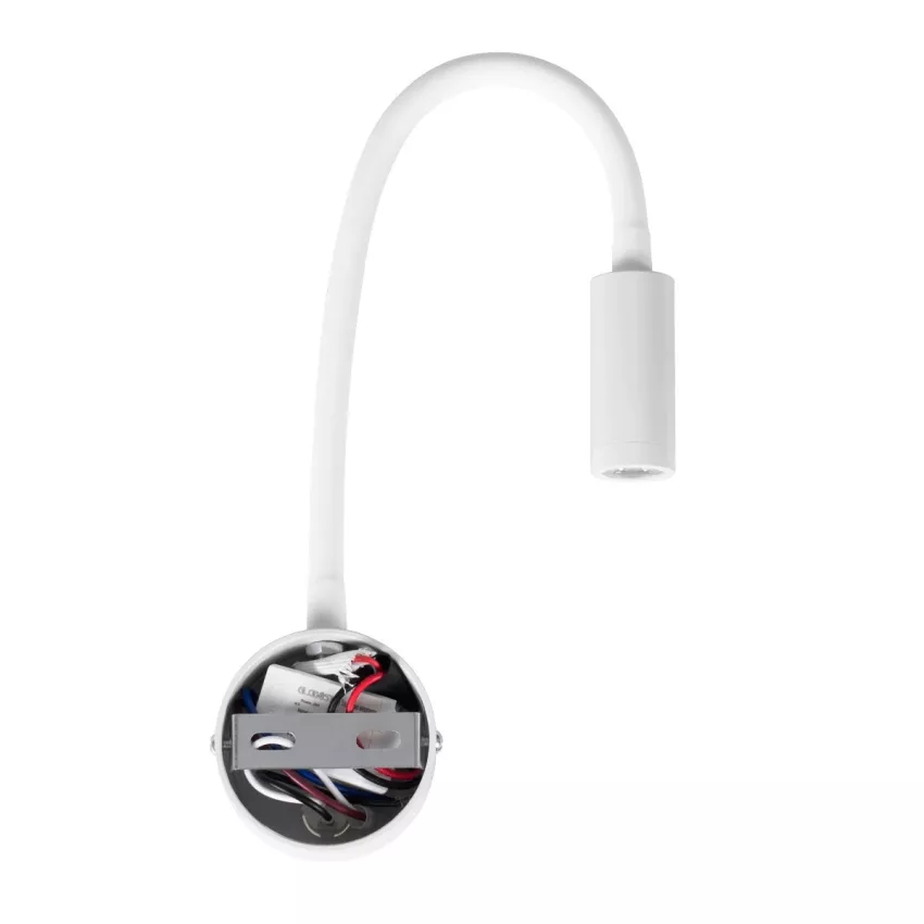 GLOBOSTAR® GOOSE  Μοντέρνο Φωτιστικό Τοίχου - Απλίκα Ξενοδοχείου Reading Light LED 3W 300lm 36° AC 220-240V IP20 Θερμό Λευκό 2700K - CREE XPE Chip & TÜV SÜD Driver - Λευκό Ματ - Μ6.5 x Π15 x Υ24.5cm