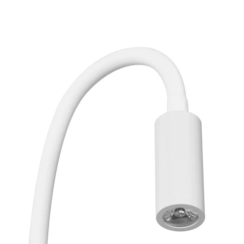 GLOBOSTAR® GOOSE  Μοντέρνο Φωτιστικό Τοίχου - Απλίκα Ξενοδοχείου Reading Light LED 3W 300lm 36° AC 220-240V IP20 Θερμό Λευκό 2700K - CREE XPE Chip & TÜV SÜD Driver - Λευκό Ματ - Μ6.5 x Π15 x Υ24.5cm