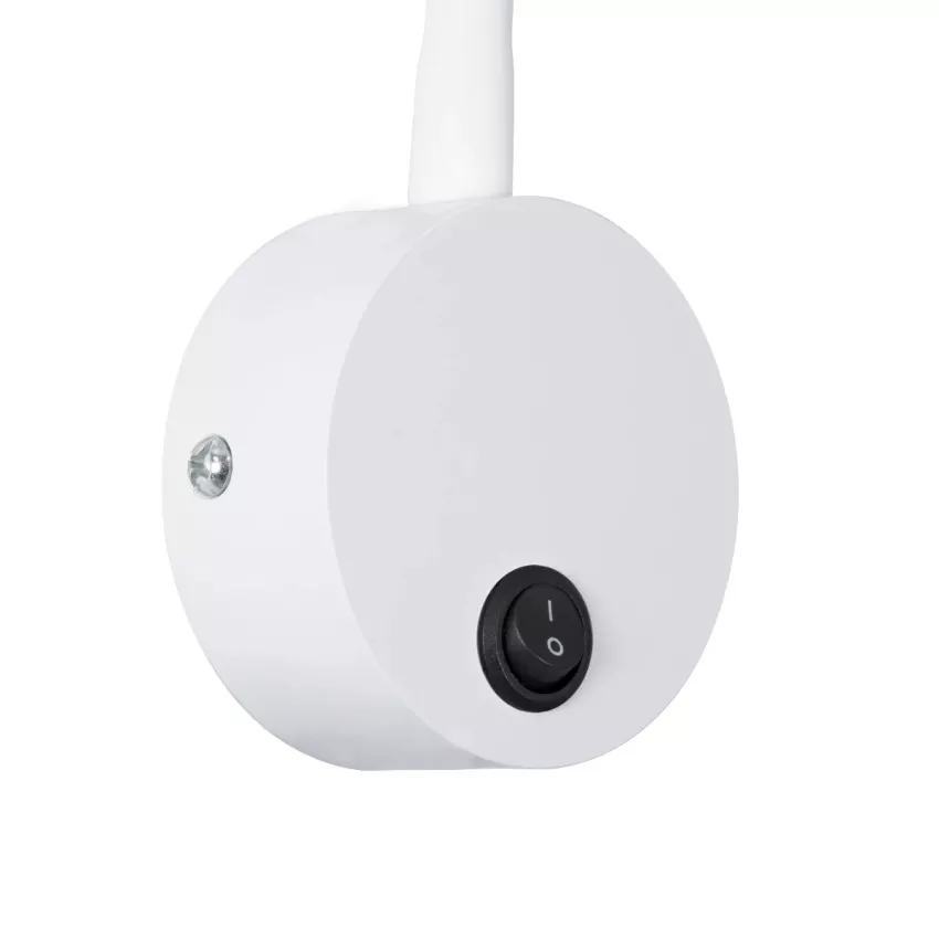 GLOBOSTAR® GOOSE  Μοντέρνο Φωτιστικό Τοίχου - Απλίκα Ξενοδοχείου Reading Light LED 3W 300lm 36° AC 220-240V IP20 Θερμό Λευκό 2700K - CREE XPE Chip & TÜV SÜD Driver - Λευκό Ματ - Μ6.5 x Π15 x Υ24.5cm