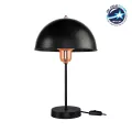 GLOBOSTAR® GAZETA  Μοντέρνο Επιτραπέζιο Φωτιστικό Πορτατίφ με Ντουί 1 x E27 AC 220-240V IP20 - Μαύρο & Μπρονζέ - Μ25 x Π25 x Υ39cm