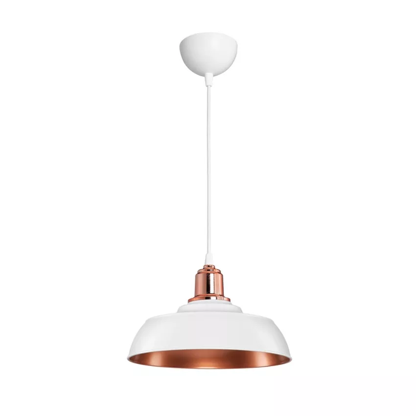 GLOBOSTAR® LOAN  Μοντέρνο Κρεμαστό Φωτιστικό Οροφής με Ντουί 1 x E27 AC 220-240V IP20 - Λευκό & Μπρονζέ  - Μ25.5 x Π25.5 x Υ17cm