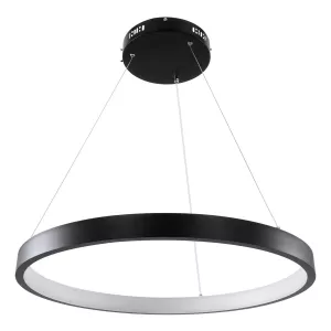 kelvo® NEMESIS  Κρεμαστό Φωτιστικό Οροφής LED 45W 4500lm 180° AC 220-240V IP20 Ρυθμιζόμενο Λευκό CCT με Χειριστήριο από 2700K έως 6000K Dimmable - Lumileds SMD Chip - Μαύρο Ματ - Μ60 x Π60 x Υ4cm
