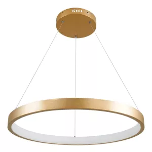 kelvo® NEMESIS  Κρεμαστό Φωτιστικό Οροφής LED 45W 4500lm 180° AC 220-240V IP20 Ρυθμιζόμενο Λευκό CCT με Χειριστήριο από 2700K έως 6000K Dimmable - Lumileds SMD Chip - Χρυσό Πλατίνα - Μ60 x Π60 x Υ4cm