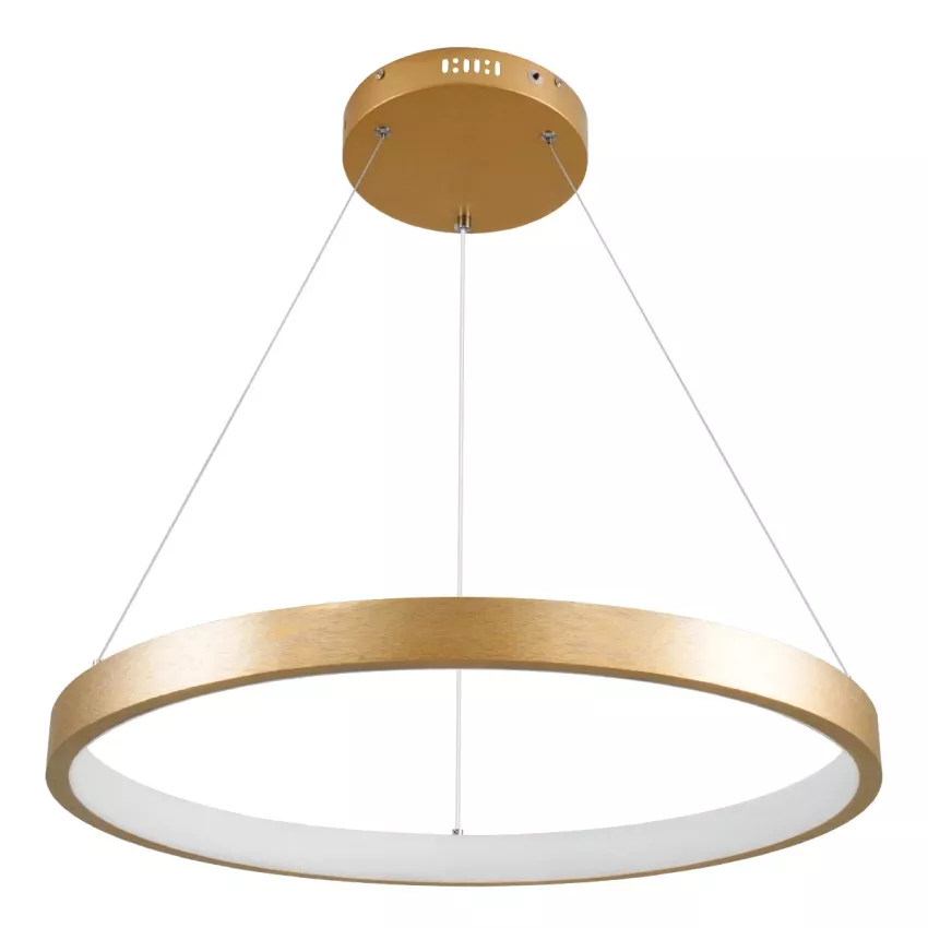 kelvo® NEMESIS  Κρεμαστό Φωτιστικό Οροφής LED 45W 4500lm 180° AC 220-240V IP20 Ρυθμιζόμενο Λευκό CCT με Χειριστήριο από 2700K έως 6000K Dimmable - Lumileds SMD Chip - Χρυσό Πλατίνα - Μ60 x Π60 x Υ4cm