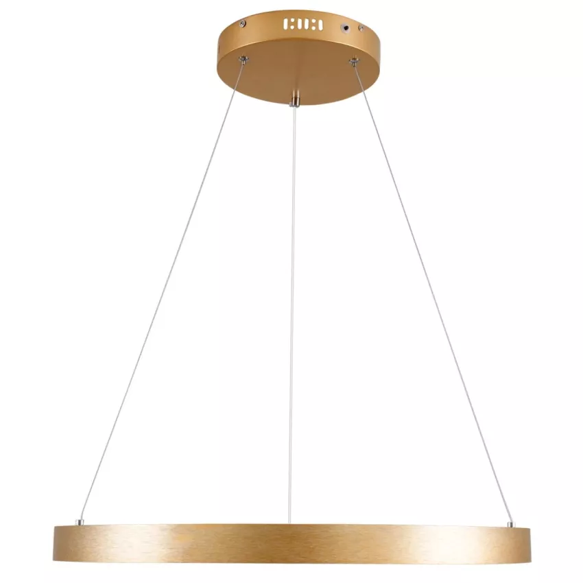 kelvo® NEMESIS  Κρεμαστό Φωτιστικό Οροφής LED 45W 4500lm 180° AC 220-240V IP20 Ρυθμιζόμενο Λευκό CCT με Χειριστήριο από 2700K έως 6000K Dimmable - Lumileds SMD Chip - Χρυσό Πλατίνα - Μ60 x Π60 x Υ4cm