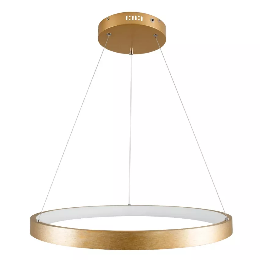 kelvo® NEMESIS  Κρεμαστό Φωτιστικό Οροφής LED 45W 4500lm 180° AC 220-240V IP20 Ρυθμιζόμενο Λευκό CCT με Χειριστήριο από 2700K έως 6000K Dimmable - Lumileds SMD Chip - Χρυσό Πλατίνα - Μ60 x Π60 x Υ4cm