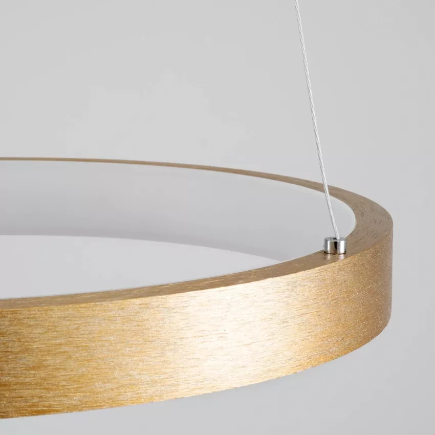 kelvo® NEMESIS  Κρεμαστό Φωτιστικό Οροφής LED 45W 4500lm 180° AC 220-240V IP20 Ρυθμιζόμενο Λευκό CCT με Χειριστήριο από 2700K έως 6000K Dimmable - Lumileds SMD Chip - Χρυσό Πλατίνα - Μ60 x Π60 x Υ4cm