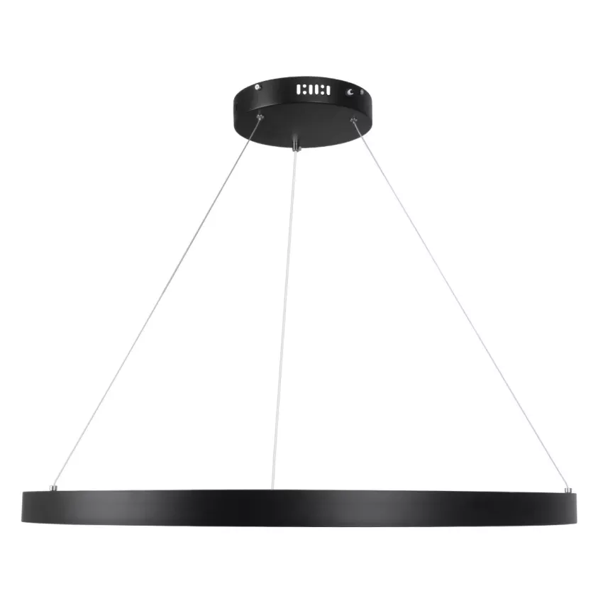 kelvo® NEMESIS  Κρεμαστό Φωτιστικό Οροφής LED 67W 6700lm 180° AC 220-240V IP20 Ρυθμιζόμενο Λευκό CCT με Χειριστήριο από 2700K έως 6000K Dimmable - Lumileds SMD Chip - Μαύρο Ματ - Μ80 x Π80 x Υ4cm