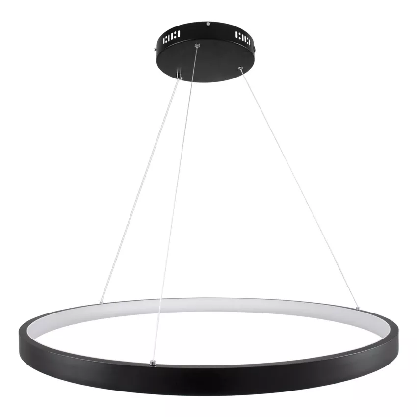 kelvo® NEMESIS  Κρεμαστό Φωτιστικό Οροφής LED 67W 6700lm 180° AC 220-240V IP20 Ρυθμιζόμενο Λευκό CCT με Χειριστήριο από 2700K έως 6000K Dimmable - Lumileds SMD Chip - Μαύρο Ματ - Μ80 x Π80 x Υ4cm