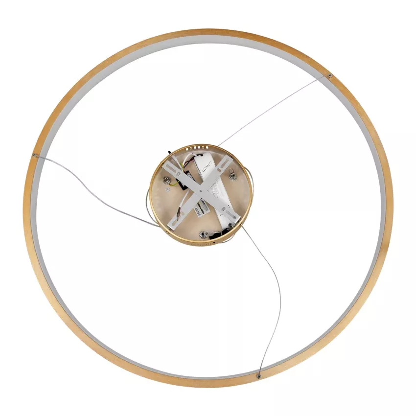 kelvo® NEMESIS  Κρεμαστό Φωτιστικό Οροφής LED 67W 6700lm 180° AC 220-240V IP20 Ρυθμιζόμενο Λευκό CCT με Χειριστήριο από 2700K έως 6000K Dimmable - Lumileds SMD Chip - Χρυσό Πλατίνα - Μ80 x Π80 x Υ4cm
