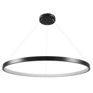 kelvo® NEMESIS  Κρεμαστό Φωτιστικό Οροφής LED 75W 7500lm 180° AC 220-240V IP20 Ρυθμιζόμενο Λευκό CCT με Χειριστήριο από 2700K έως 6000K Dimmable - Lumileds SMD Chip - Μαύρο Ματ - Μ100 x Π100 x Υ4cm