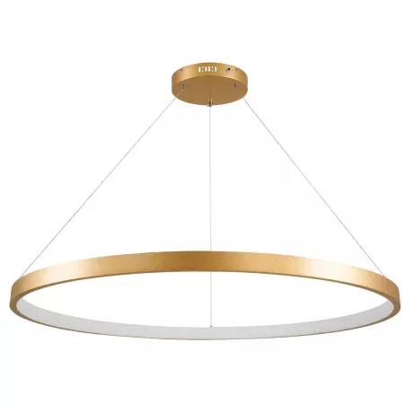 kelvo® NEMESIS  Κρεμαστό Φωτιστικό Οροφής LED 75W 7500lm 180° AC 220-240V IP20 Ρυθμιζόμενο Λευκό CCT με Χειριστήριο από 2700K έως 6000K Dimmable - Lumileds SMD Chip - Χρυσό Πλατίνα - Μ100 x Π100 x Υ4cm