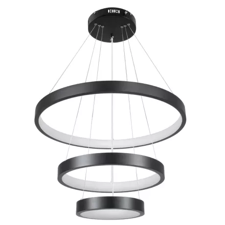 kelvo® NEMESIS  Κρεμαστό Φωτιστικό Οροφής LED 100W 10000lm 180° AC 220-240V IP20 Ρυθμιζόμενο Λευκό CCT με Χειριστήριο από 2700K έως 6000K Dimmable - Lumileds SMD Chip - Μαύρο Ματ - Μ60 x Π60 x Υ60cm