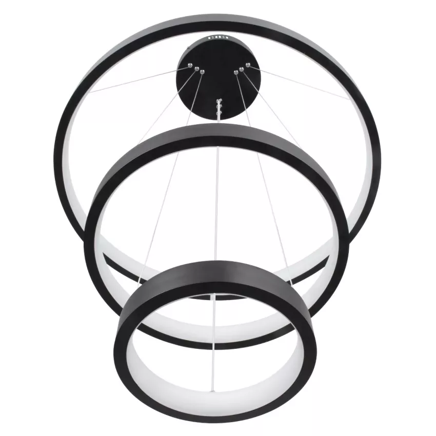 kelvo® NEMESIS  Κρεμαστό Φωτιστικό Οροφής LED 100W 10000lm 180° AC 220-240V IP20 Ρυθμιζόμενο Λευκό CCT με Χειριστήριο από 2700K έως 6000K Dimmable - Lumileds SMD Chip - Μαύρο Ματ - Μ60 x Π60 x Υ60cm